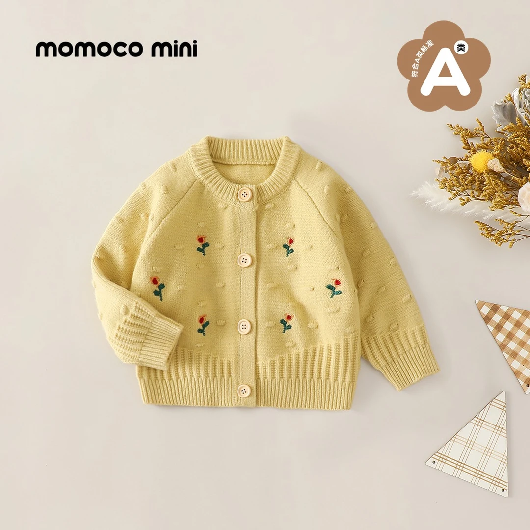 MOMOCOmini婴童秋季碎花精致舒适毛衣开衫女宝洋气87710112002
