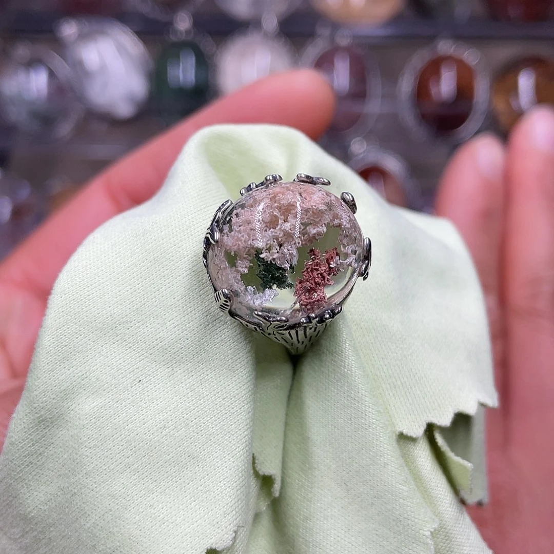 【闪购商品】水晶珠宝半成品银S925镶嵌戒指