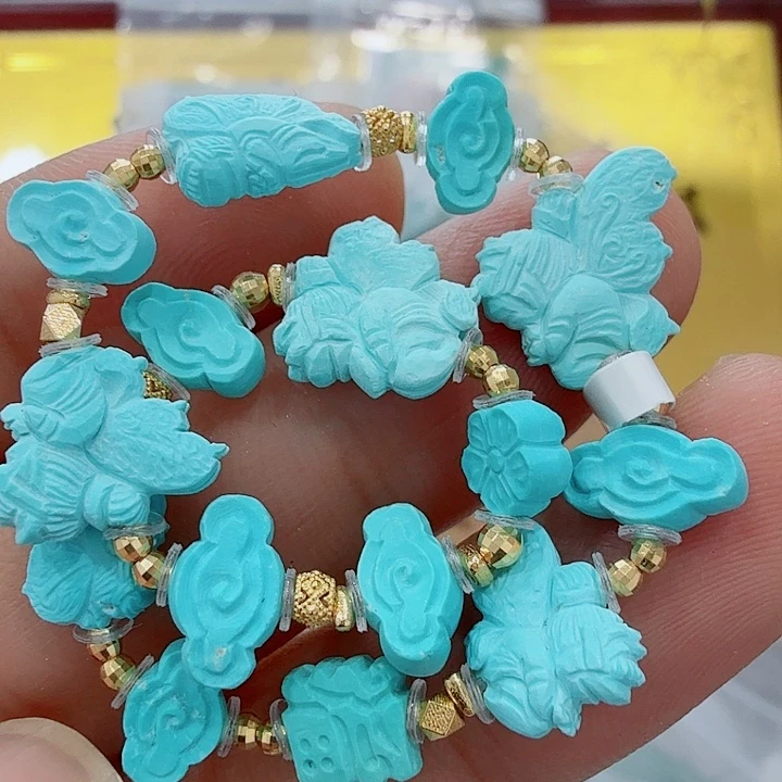 绿松石18K金镶嵌配饰