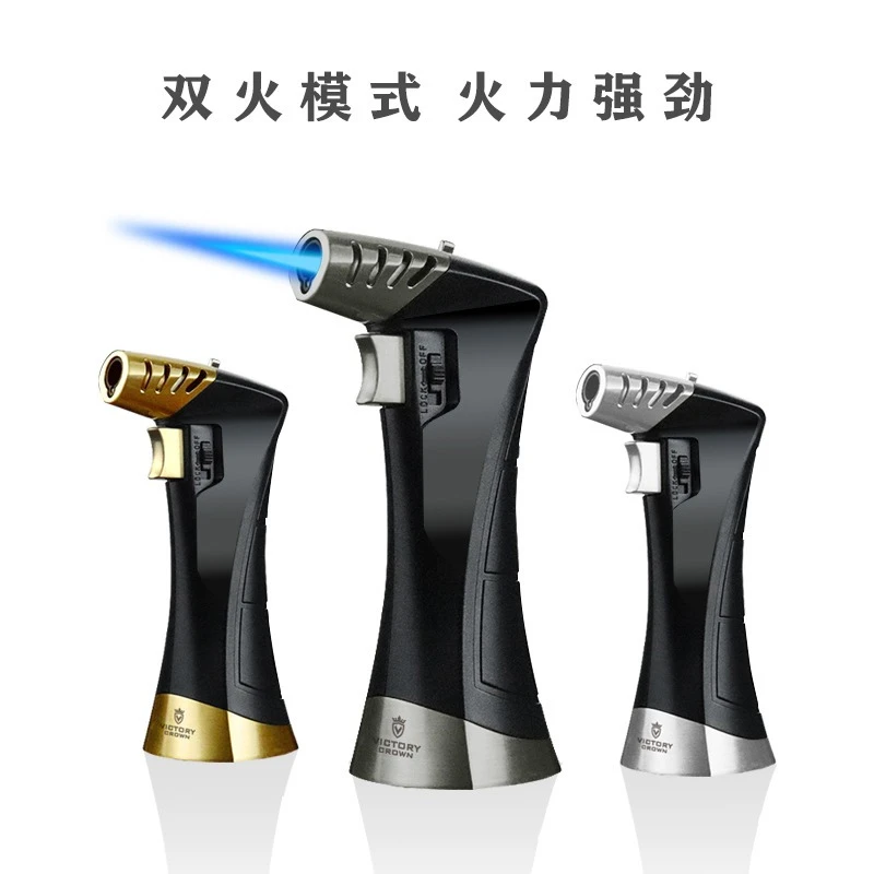 台式雪茄打火机防风直冲明火双用焊接喷火枪金属户外烧烤烘培工具