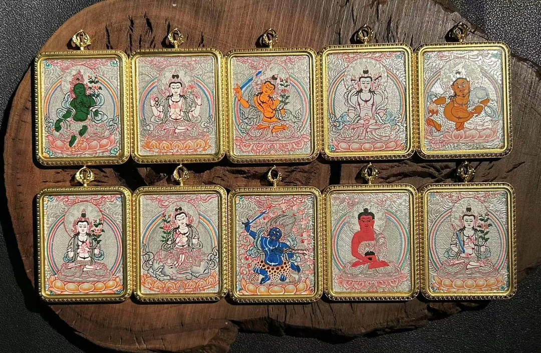 尼泊尔纯手绘八大守护唐卡