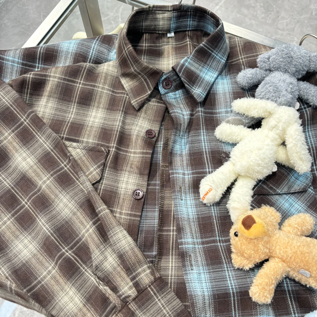 【YU·PP】（129）小众格子立体伙伴玩偶英伦衬衫外套（P0271）