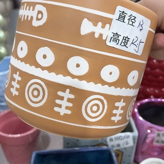 多肉绿植陶瓷花盆9.9包邮，有孔