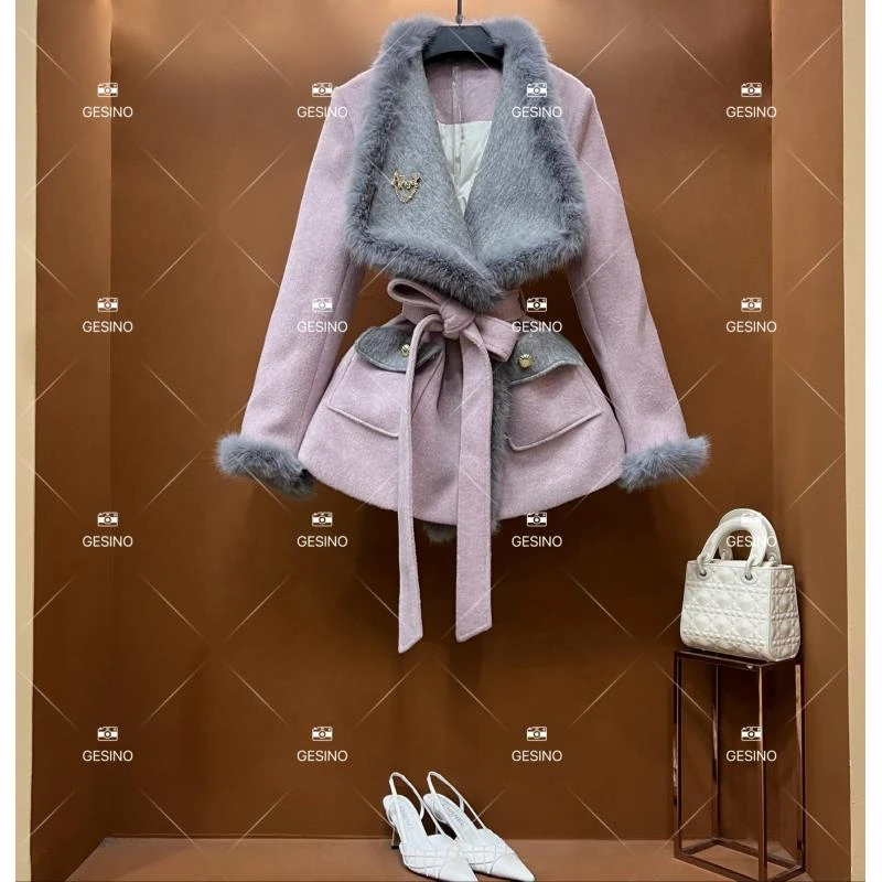 【悠悠】秋冬气质小香风时尚设计师中长款外套QD-2025663