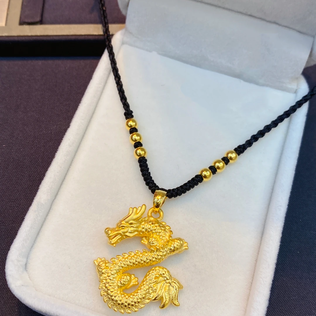 足金999金龙编绳项链
