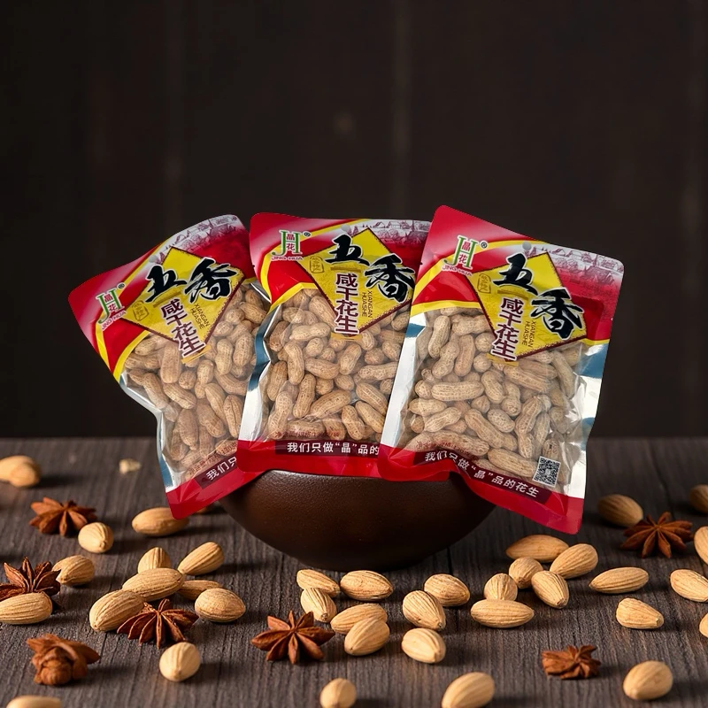 五香蒜香原味多味咸干烤熟花生米休闲炒货下酒豆正宗净重130g/袋