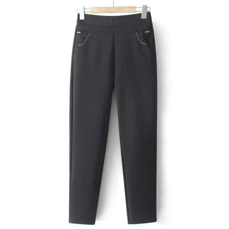 A040中年妈妈裤子春秋款中老年女裤冬季直筒外穿加绒秋冬老人长裤