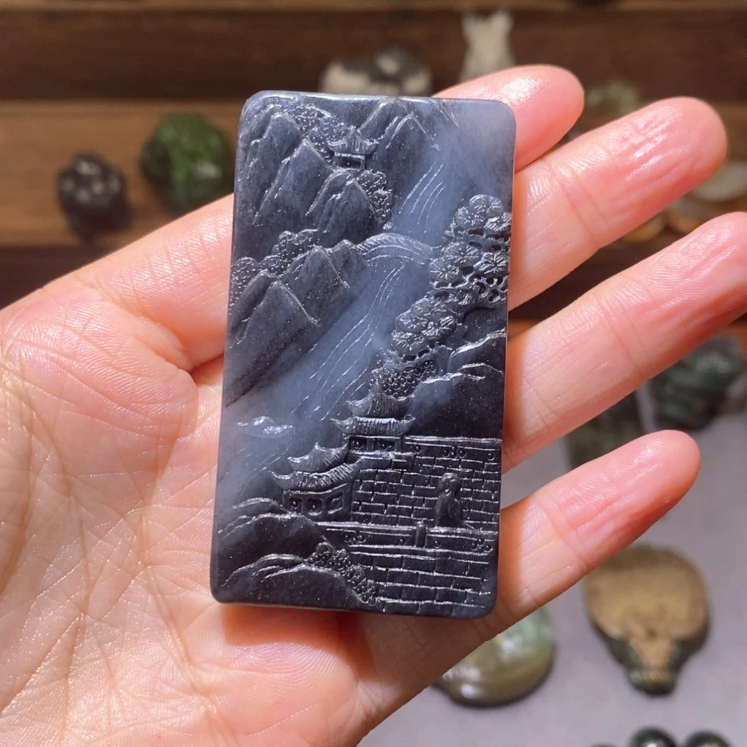 和田玉未镶嵌颈饰南***