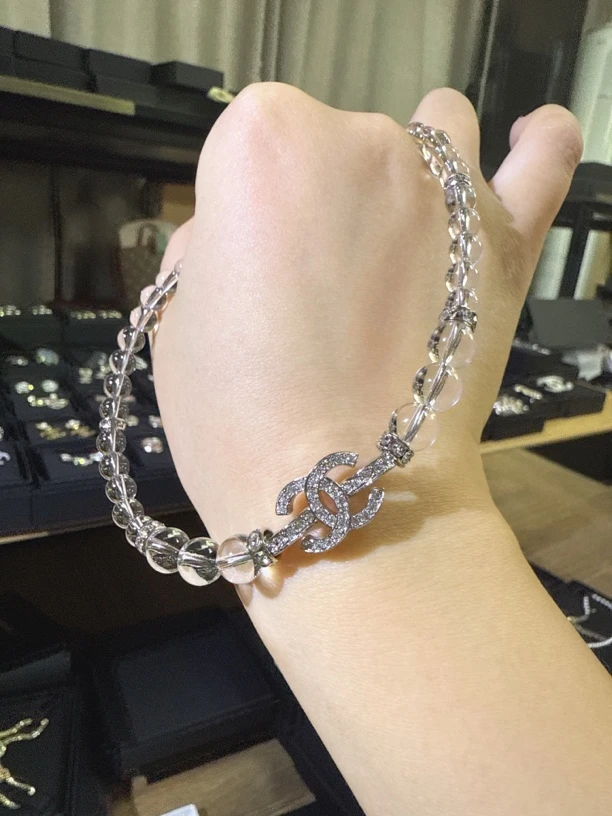 未使用 Chanel/香奈儿 澳海贝/25s亚克力双c项链