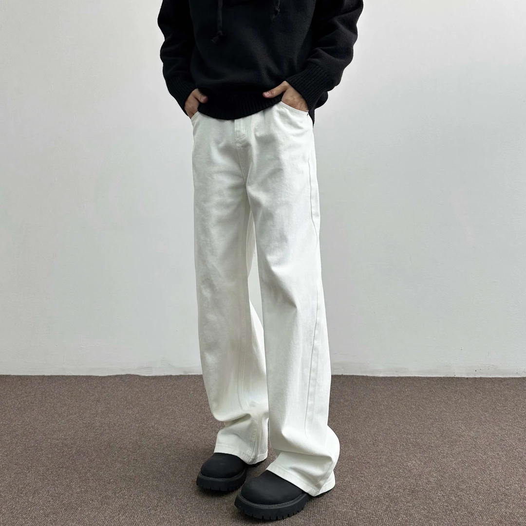 【阿叔专属】春秋美式水洗做旧斜纹布百搭宽松高街直筒休闲裤WH-08