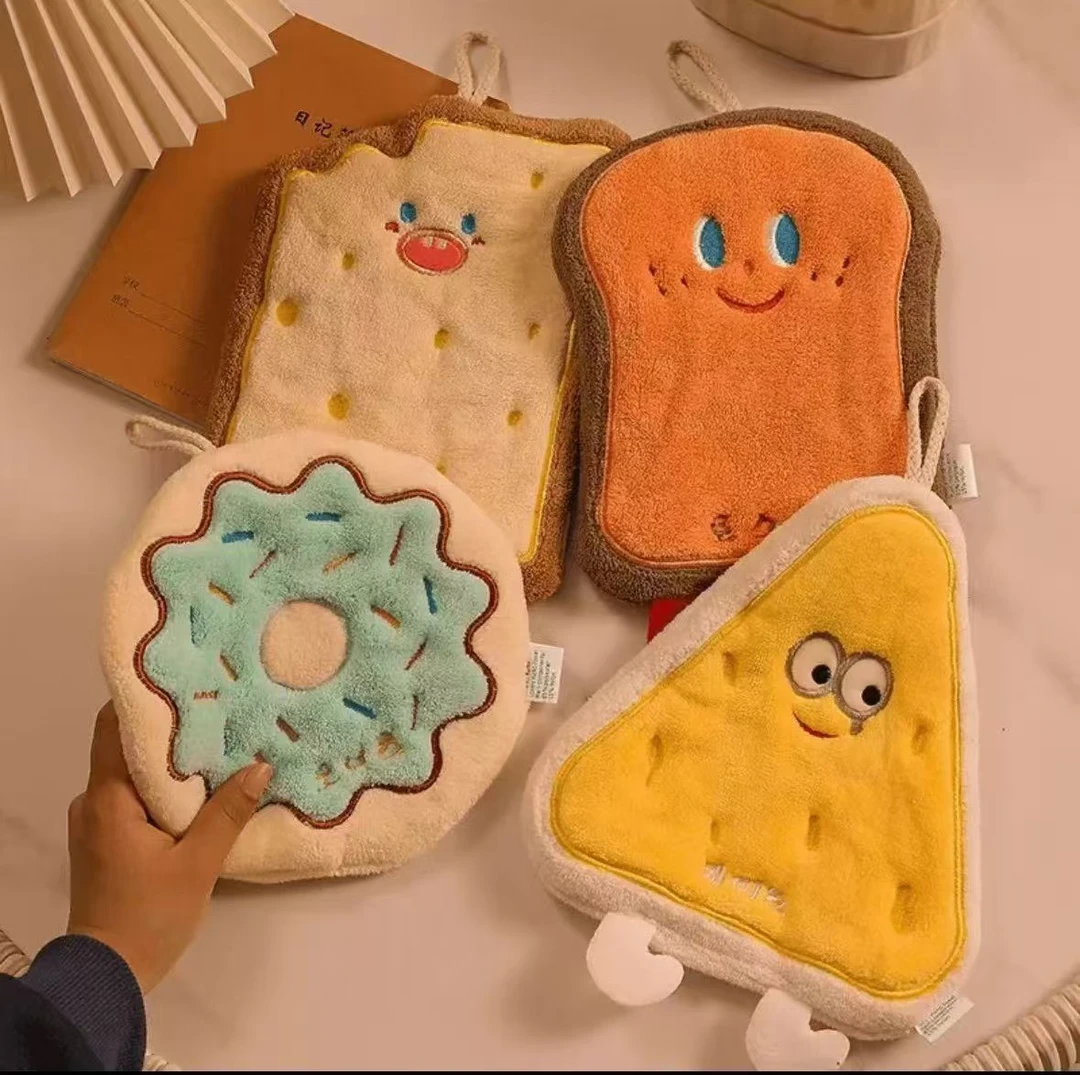 可爱卡通擦手巾家用浴室用品卫生间家居擦手帕擦手巾周周与庄庄