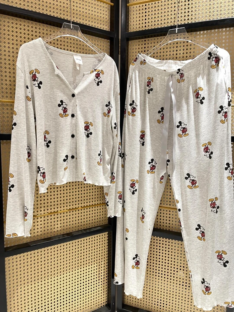 软糯亲肤米奇睡衣女春秋新款2025年韩版卡通长袖长裤家居服两件套