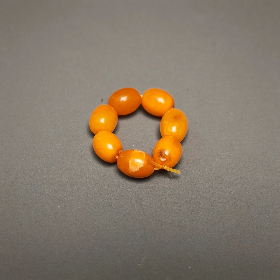 "清代 蜜蜡配珠一组/DZ100647/古玩/收藏/德州文物"