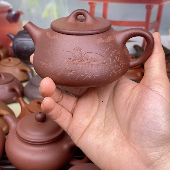 紫砂茶壶风釉150cccc羊角山紫泥