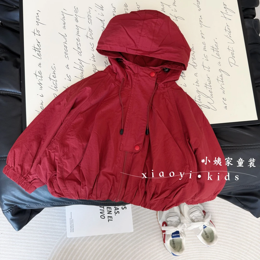 2025秋季女童儿童冲锋衣新款秋季男女童工装休闲连帽外套夹克