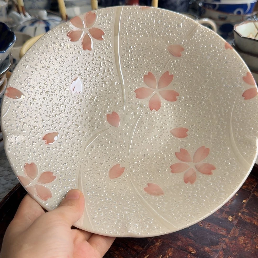 瓷片樱花22厘米深盘1个