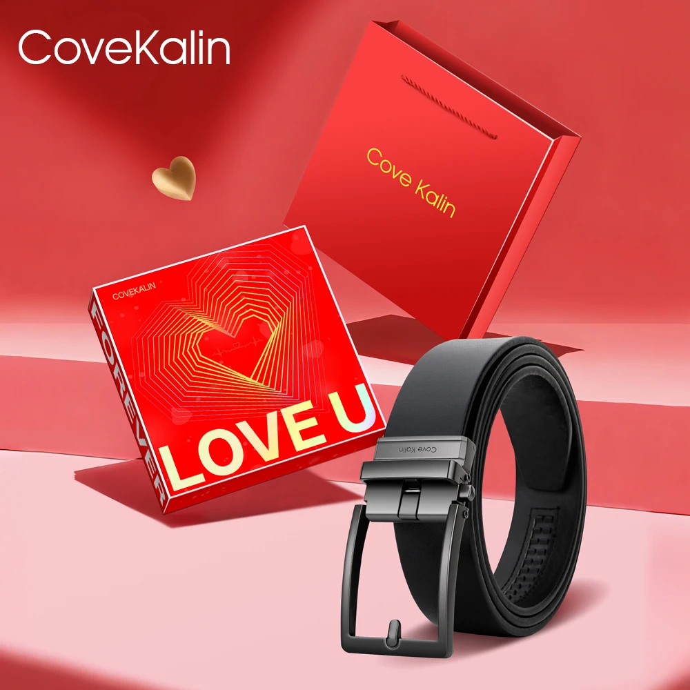 Covekalin男士真皮皮带简约个性百搭纯牛皮潮流休闲时尚男款腰带