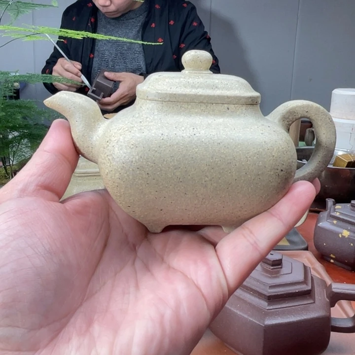紫砂茶壶原矿无添加手磨料墨绿泥传炉