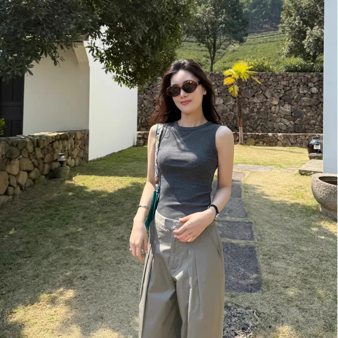 2025夏季新款时尚无袖打底内搭上衣气质显瘦洋气休闲百搭性感辣妹