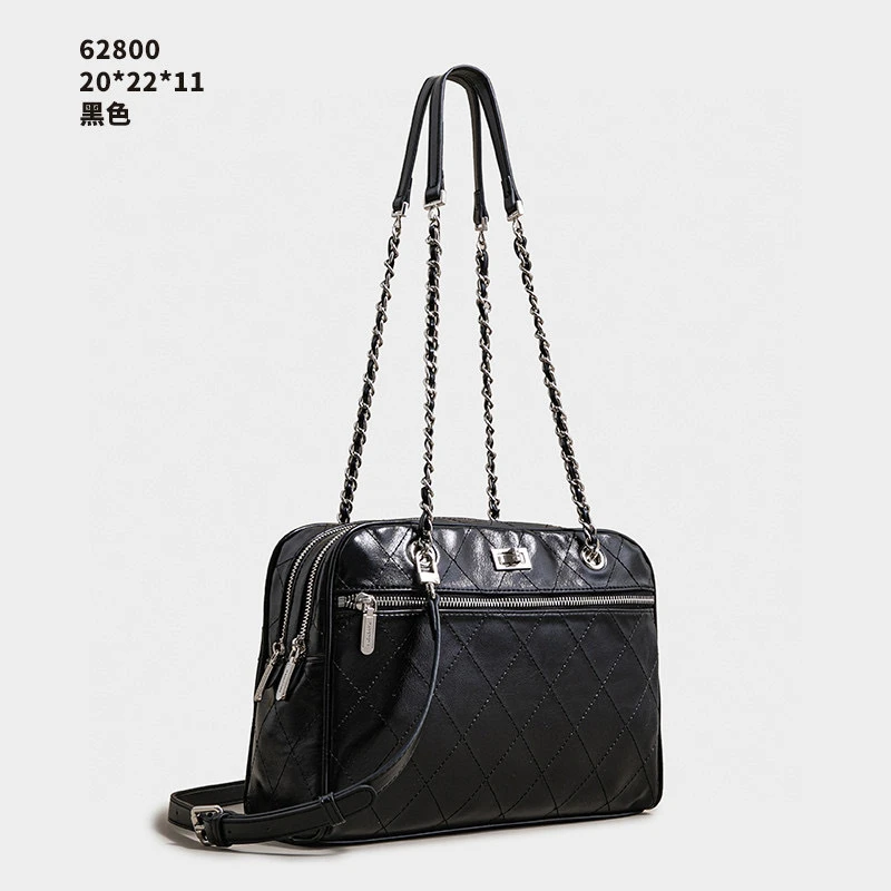【Yì CHEN】SK-62800-黑色 简约时尚女士新款轻奢单肩斜跨包