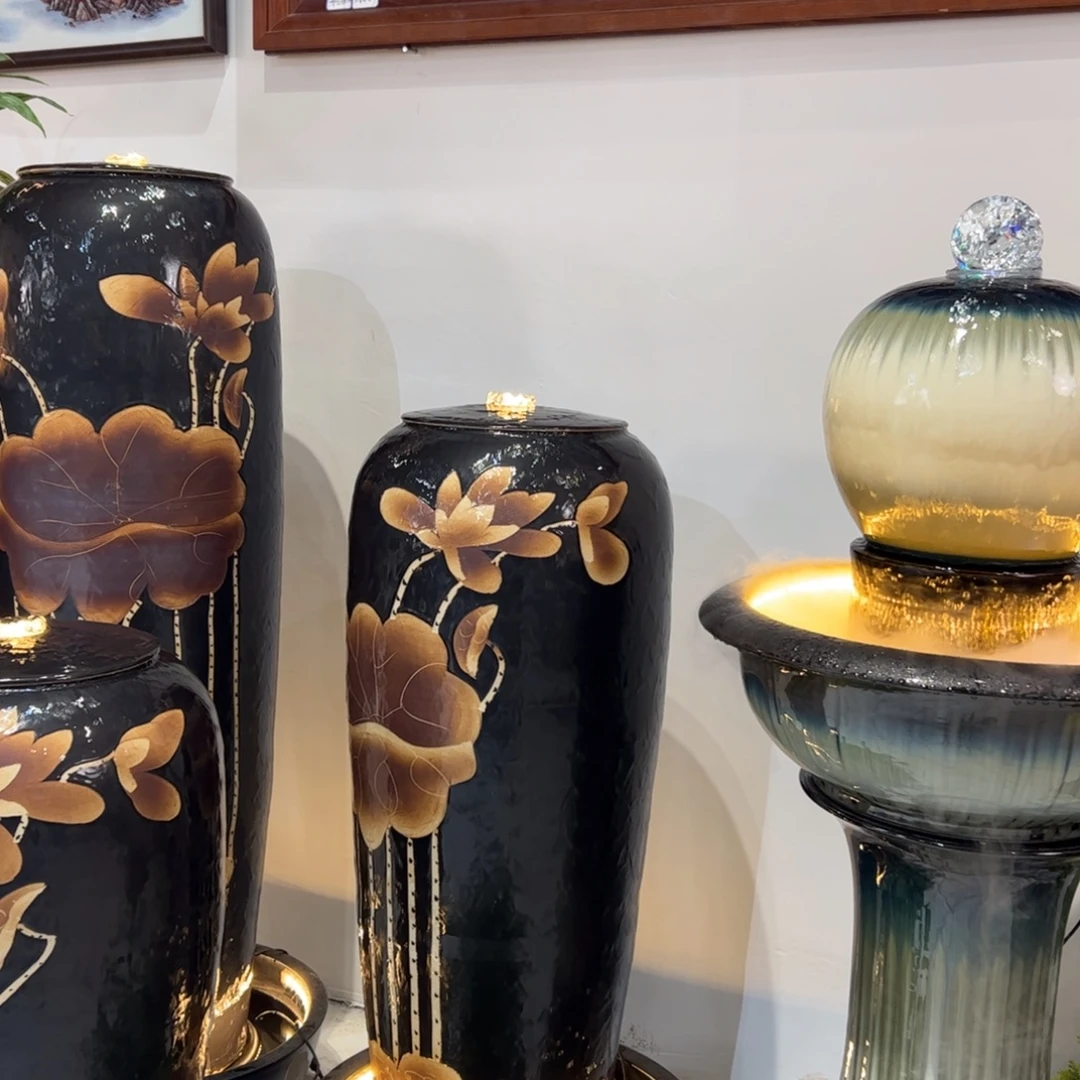 有机玻璃景德镇陶瓷流水摆件中