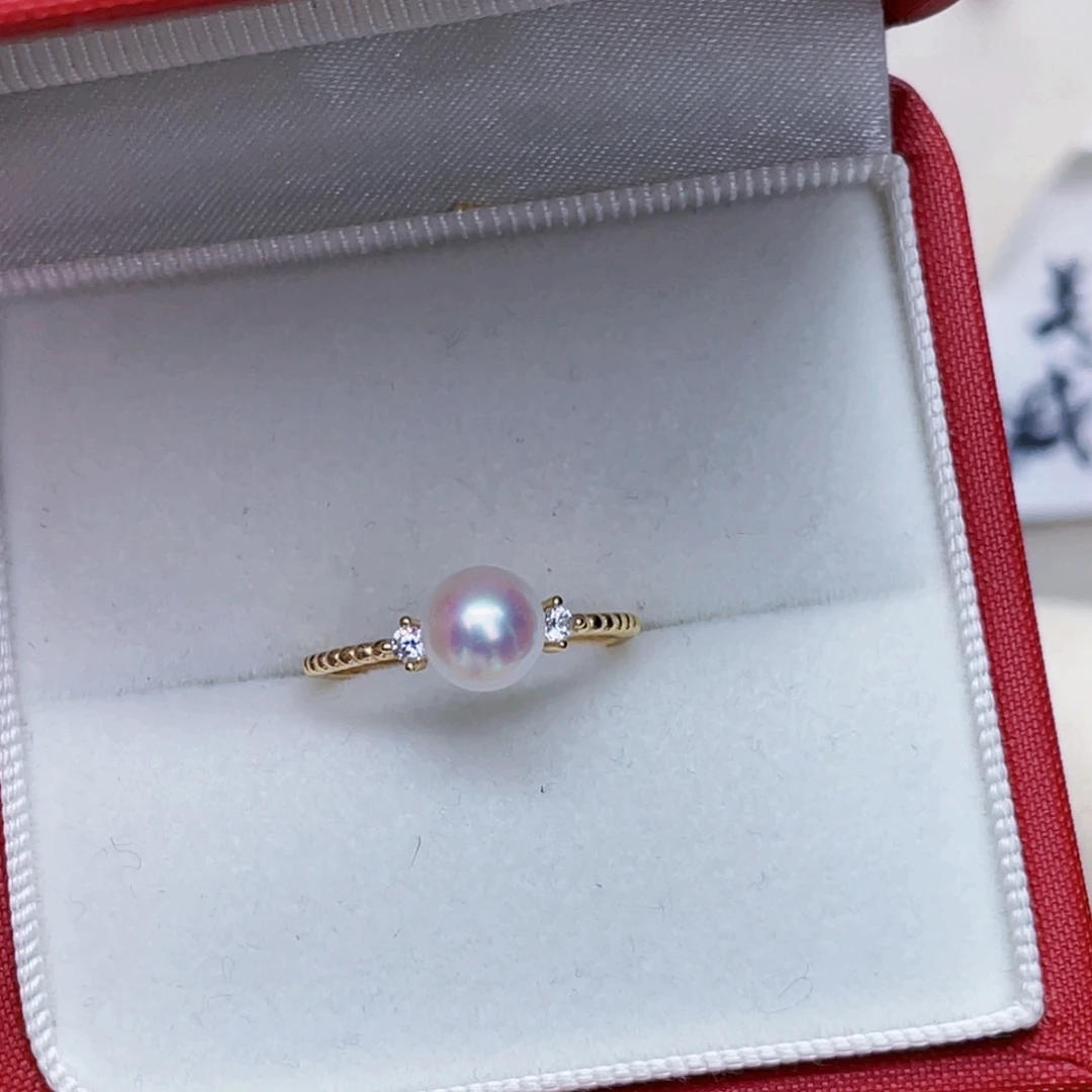 翁***暖海水珍珠银S925镶嵌戒指