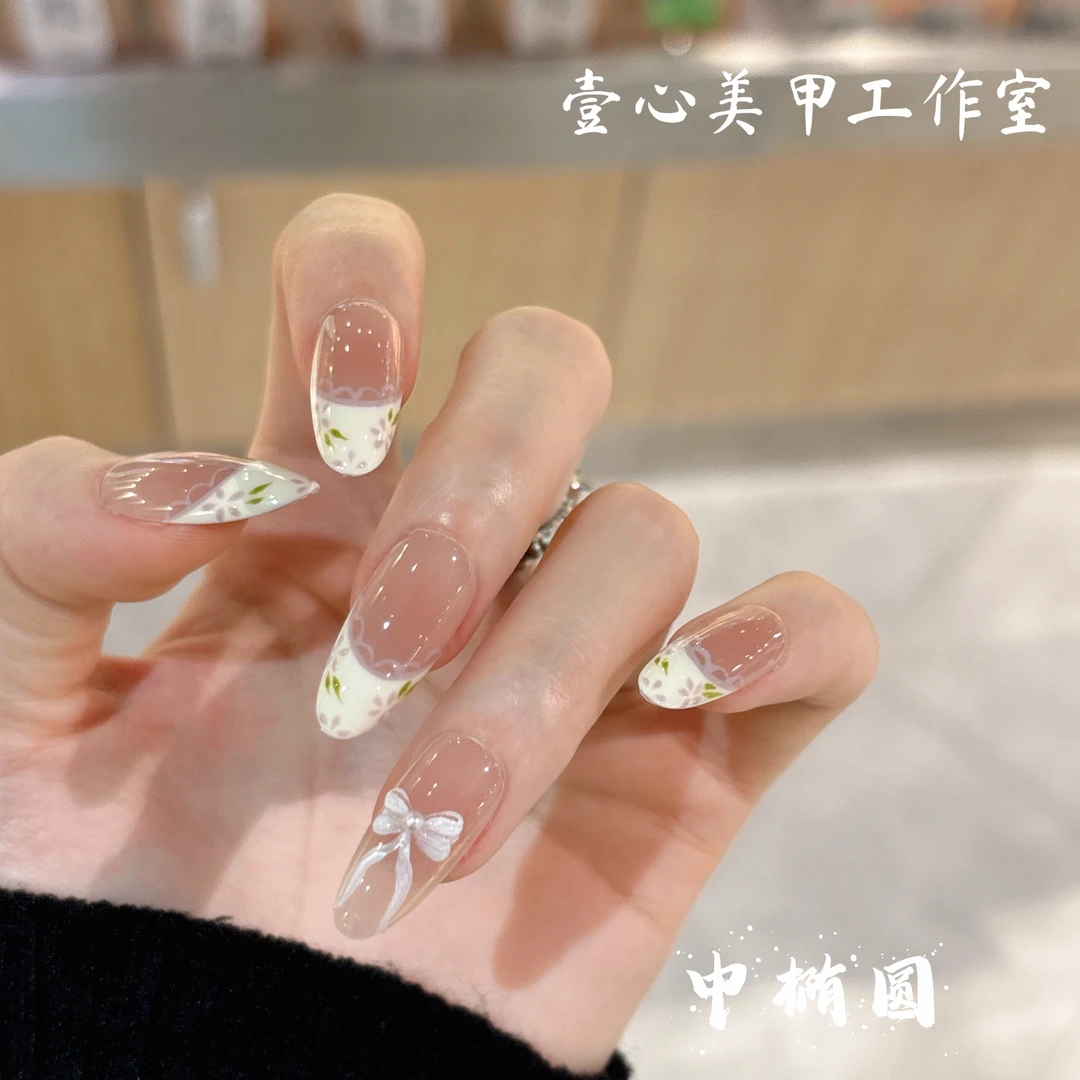 春日来信-壹心纯手工穿戴甲 美甲贴片可拆卸假指甲10片装