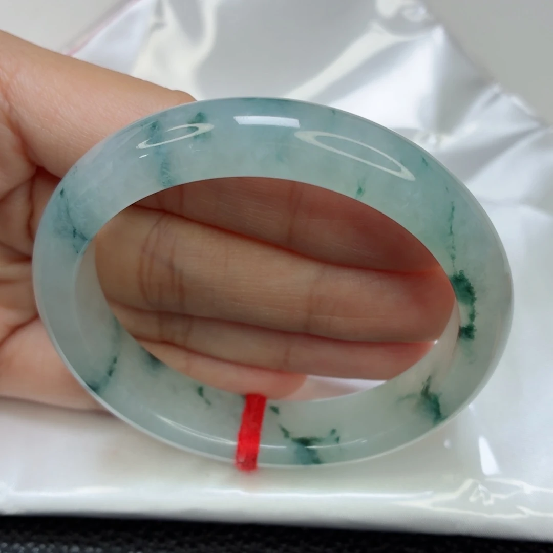 未镶嵌手镯翡翠老坑55贵妃冰飘花起光026