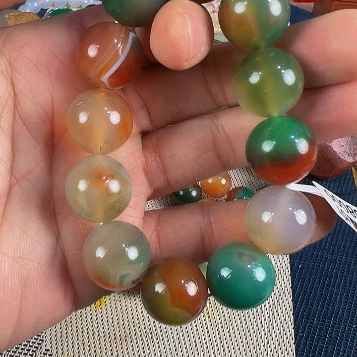 阳***花玛瑙/玉髓未镶嵌手链