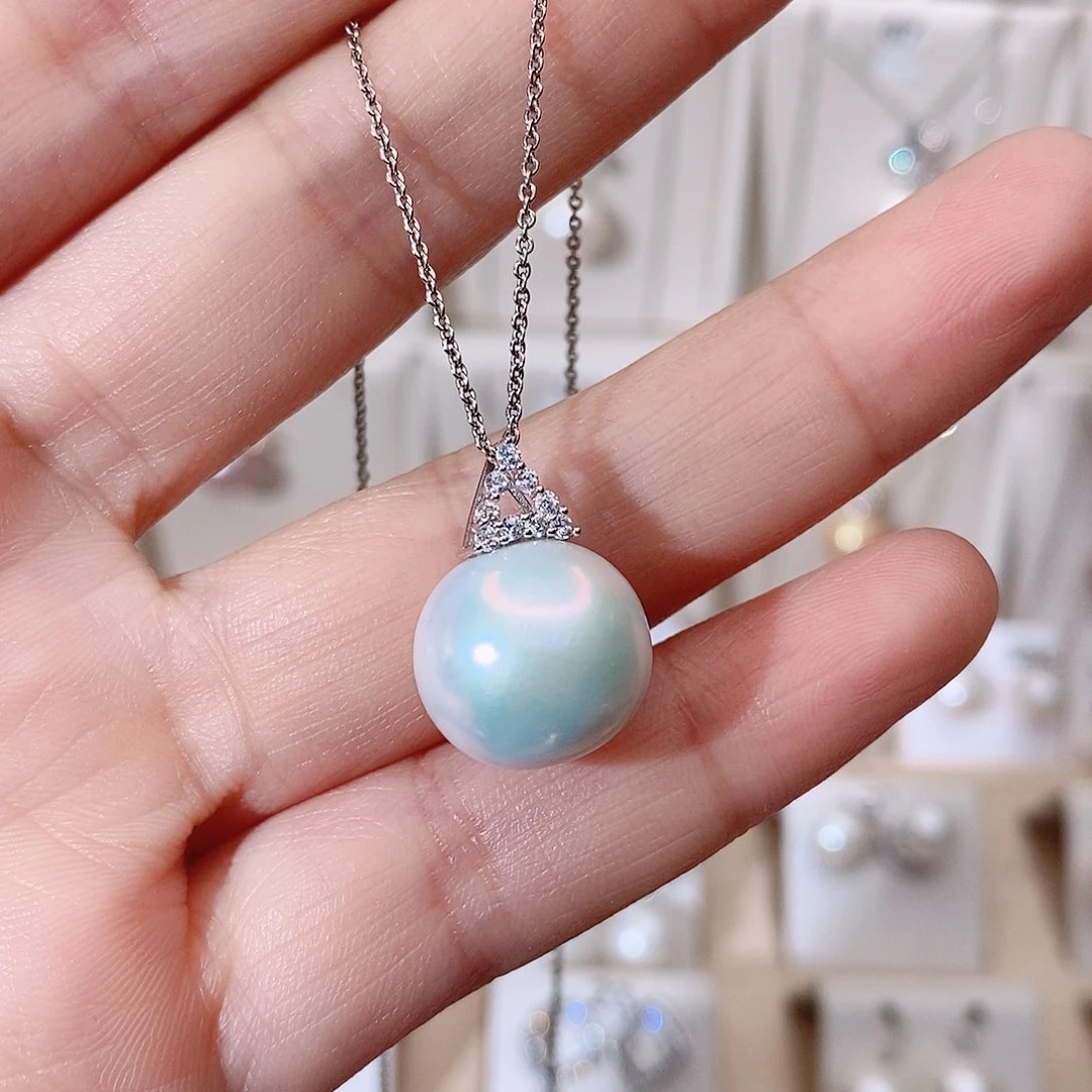 颈饰银S925镶嵌淡水珍珠