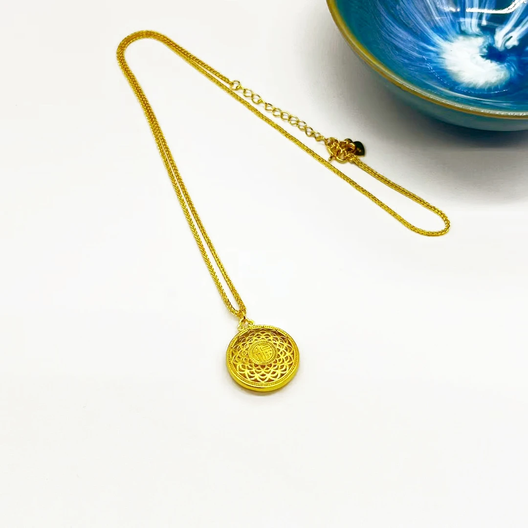 坠链均足银 足银套链-八宝罗盘套链（简约时尚）