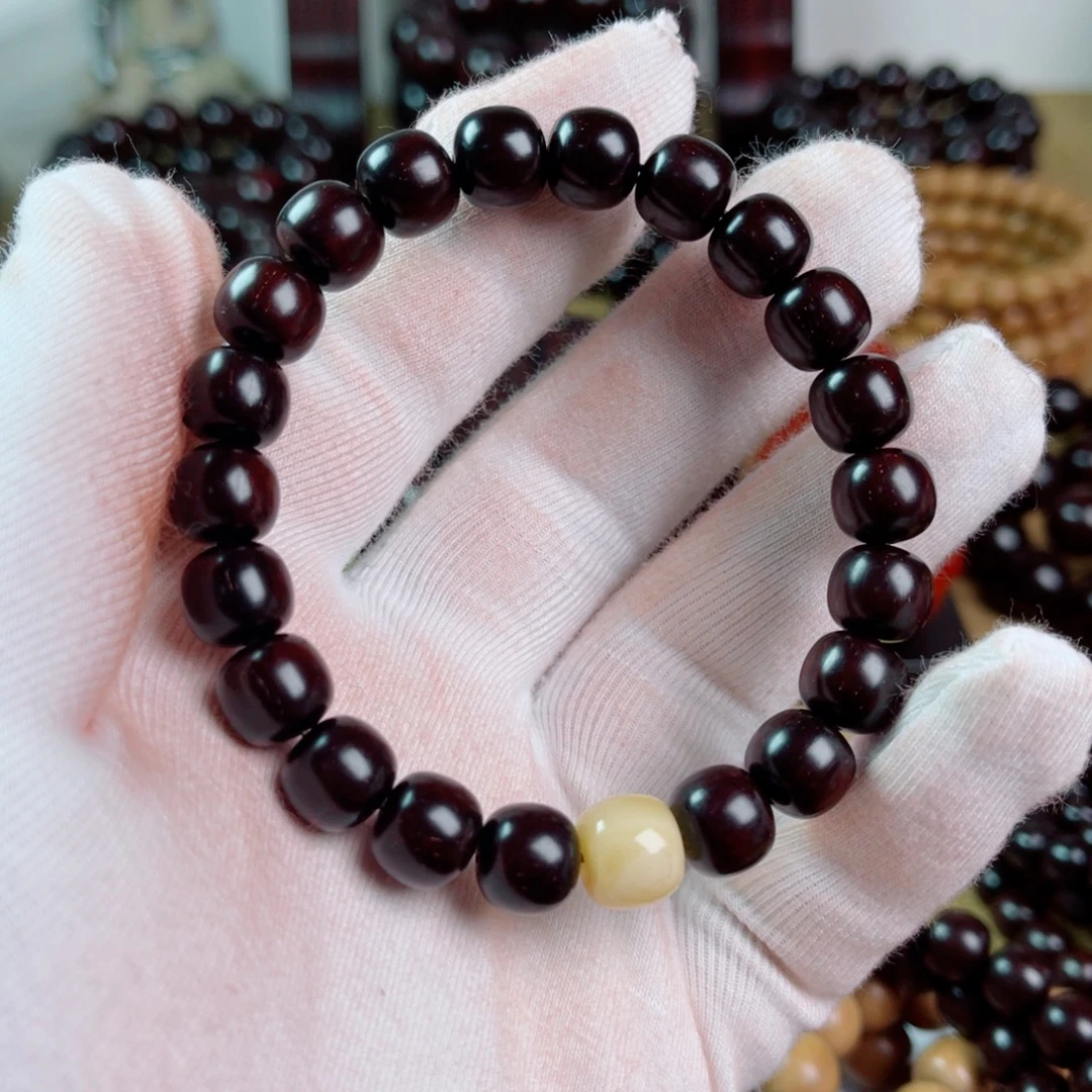 手串/手链小叶紫檀9/10老型高油润老泥料配蜜蜡