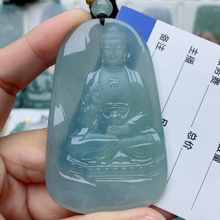 翡翠未镶嵌颈饰阿弥陀佛
