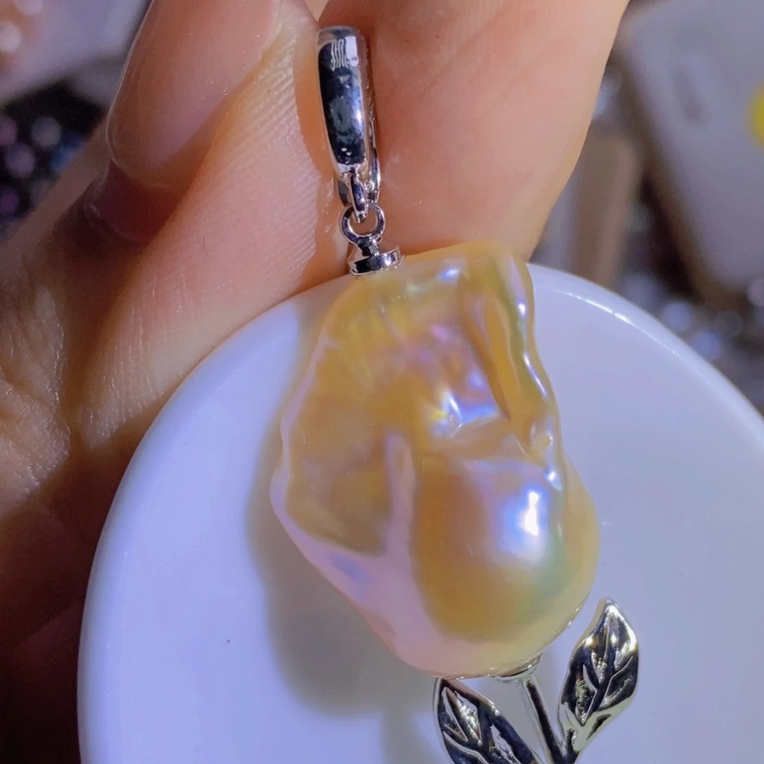 天然淡水珍珠（微瑕）淡水珍珠银S925镶嵌