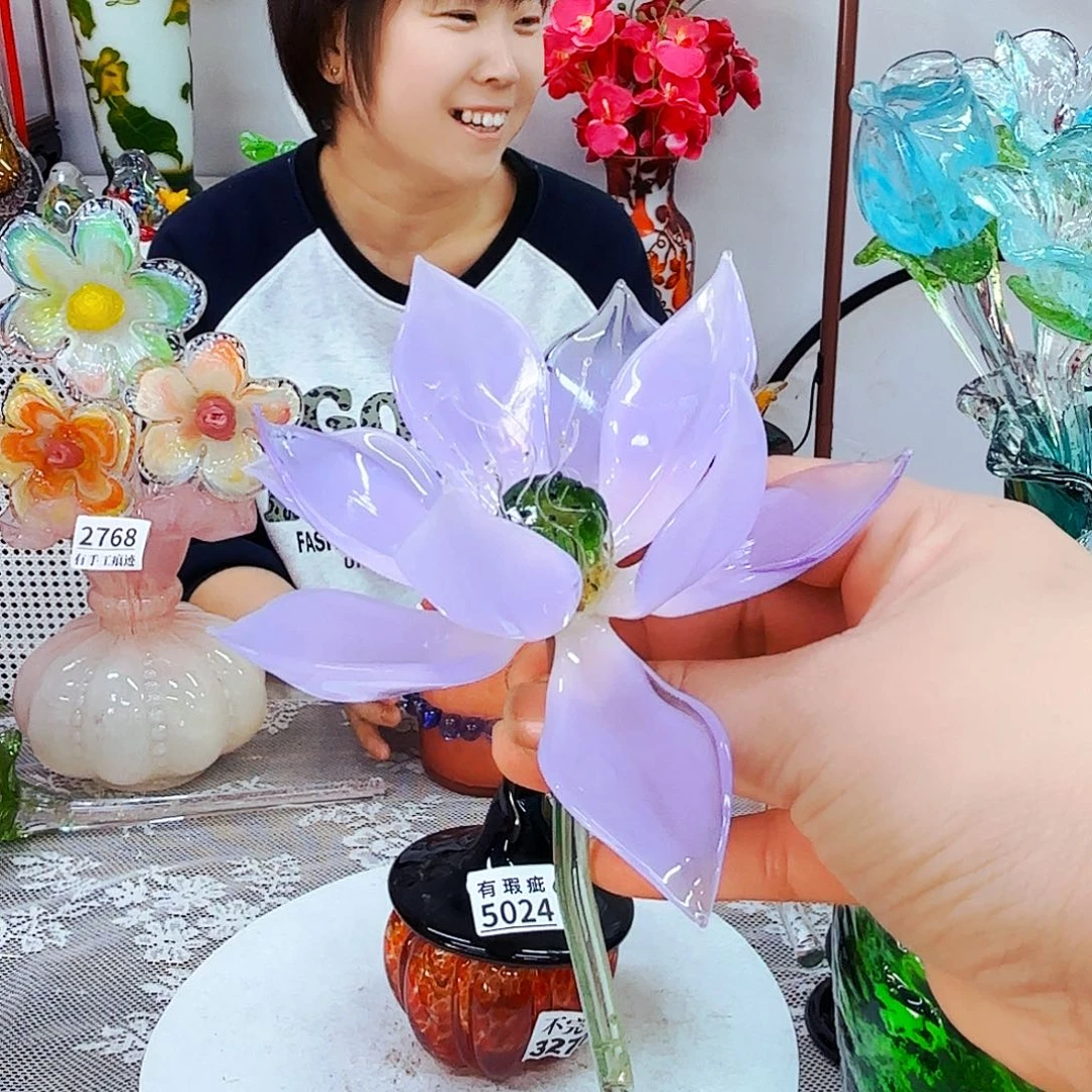静***隐瑕疵不退不换琉璃花瓶花器艺术品