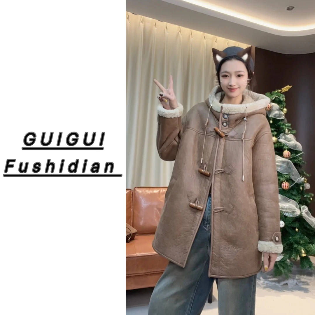 【妃铂兰】清货！土耳其长款皮毛一体外套-P01225