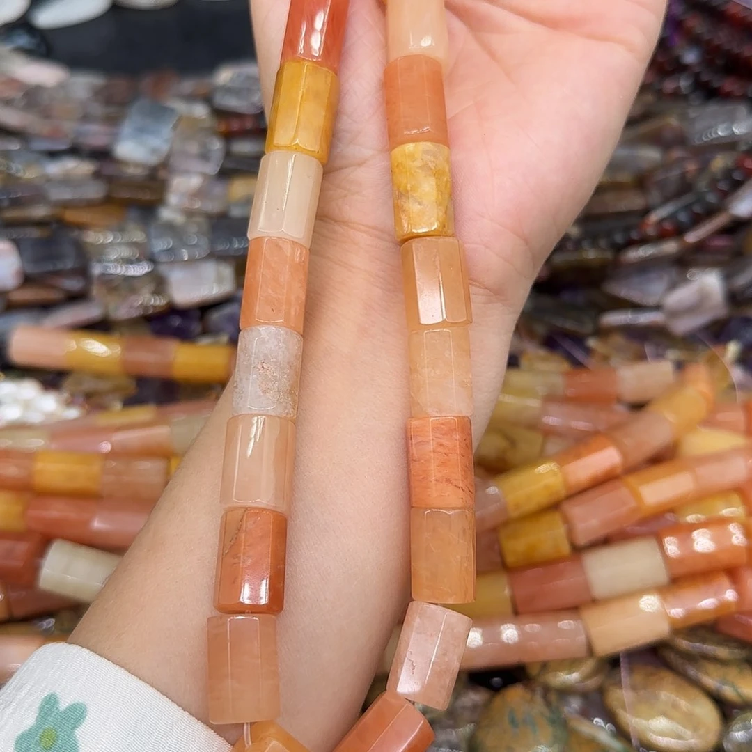 玛瑙/玉髓合金珠宝半成品东陵玉10mm一条桶珠