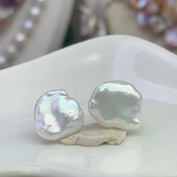 银S925镶嵌淡水珍珠耳饰