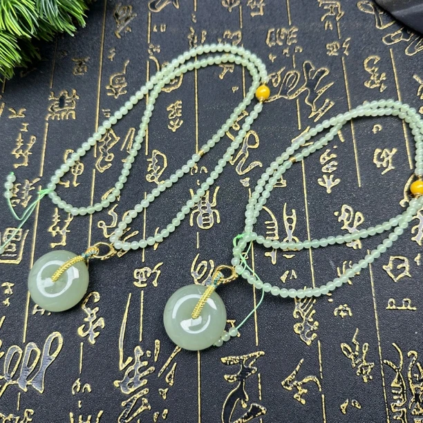 BY10和田玉晴水平安扣项链27*14mm+多样性发其一