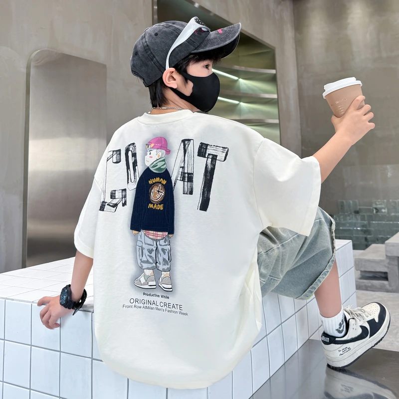儿童装男童夏装套装2025新款中大男孩帅气短袖薄款青少年炸街衣服