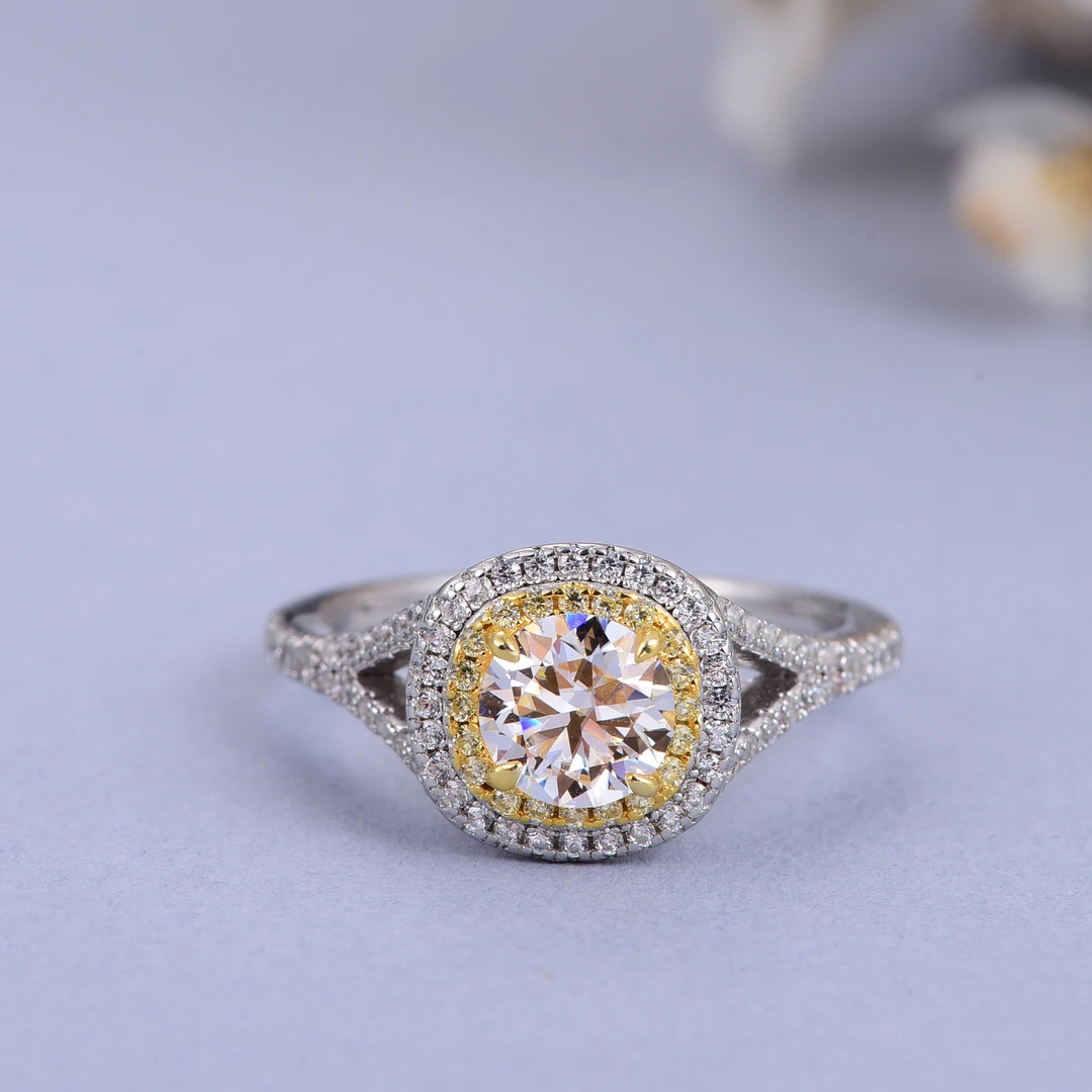 【挚爱永恒】女款双色方包 1.0ct 戒指