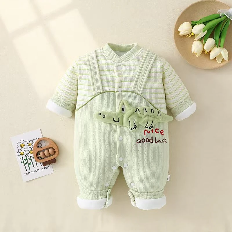 『120克』春秋新款 新生儿男女宝宝连体哈衣 薄棉外出服