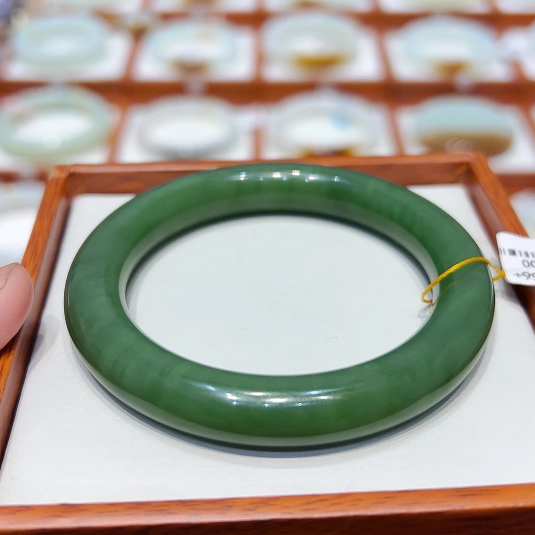 未镶嵌手镯和田玉碧玉圆条5657