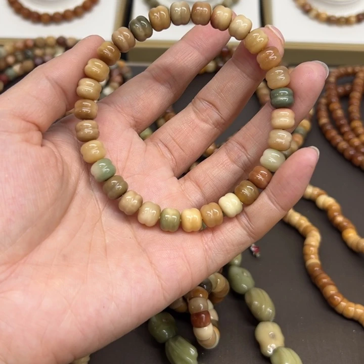 龙脊菩提手串多宝色汉堡珠手串