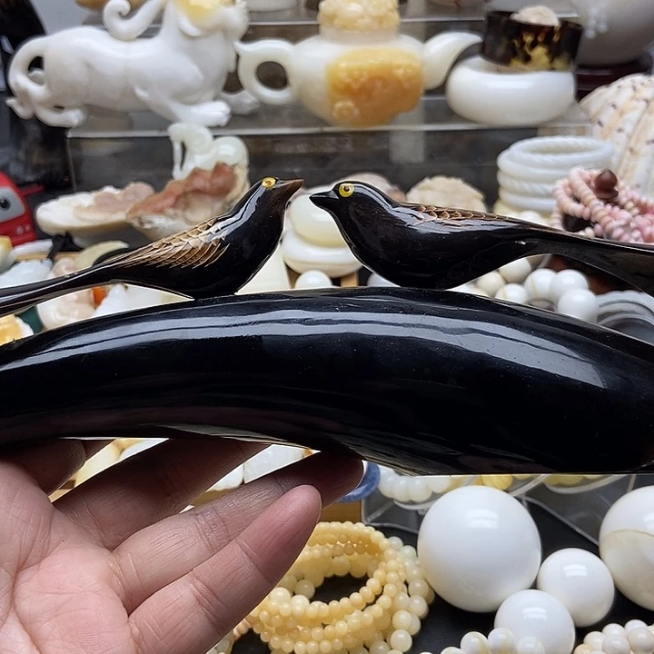 非金属贝壳牦牛角摆件