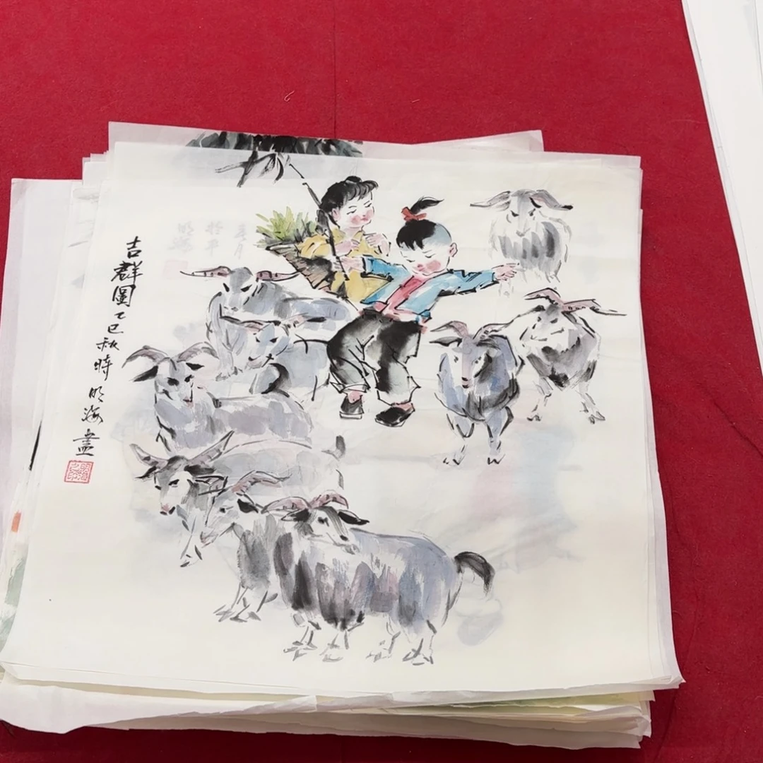 国画花鸟等图案为一体而