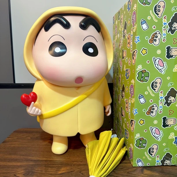 【存钱罐】42cm比心雨衣小新彩盒装带雨伞优质家居手办礼物新之助