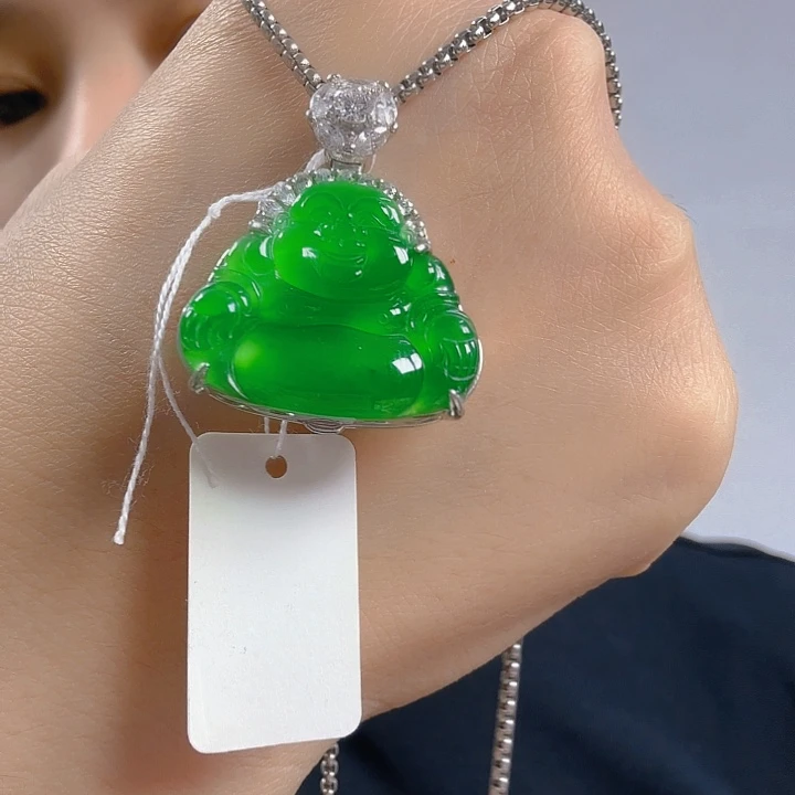 翡翠银S925镶嵌吊坠(不含链)