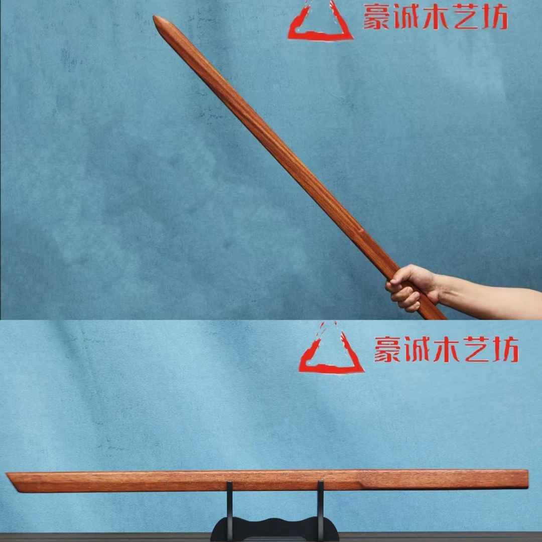 龙凤檀剑+菠萝格唐横刀原木原色一体刀剑组合两件套木制家用无漆