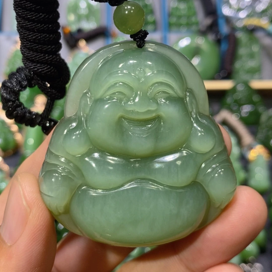 【闪购商品】和田玉吊坠(不含链)未镶嵌粉青猫眼佛公 51/53